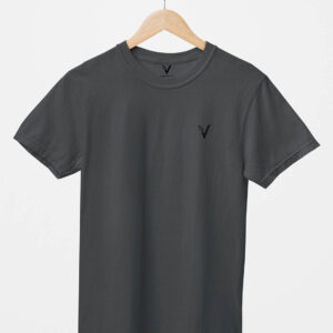 Steel Grey Classic Plain Round Neck T-Shirt for Unisex