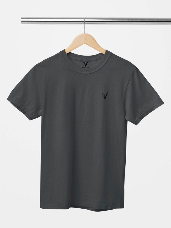 Steel Grey Classic Plain Round Neck T-Shirt for Unisex