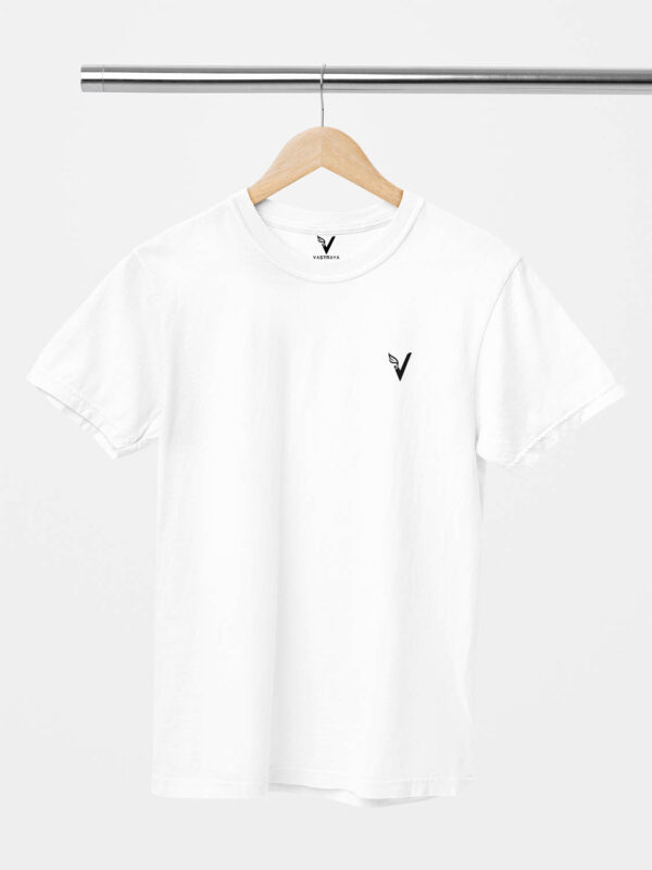 White Classic Plain Round Neck T-Shirt for Unisex