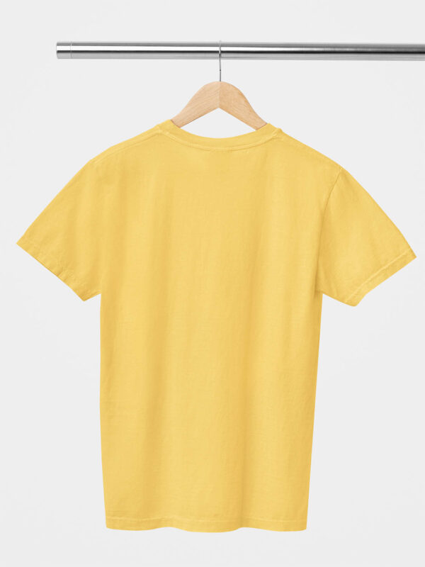 Yellow Classic Plain Round Neck T-Shirt for Unisex - Image 2
