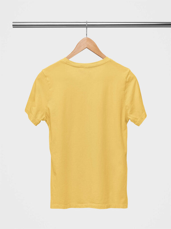 Yellow Classic Plain Round Neck T-Shirt for Women - Image 2