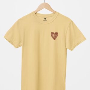 Coffee Bean Heart Design Printed Unisex T-Shirt