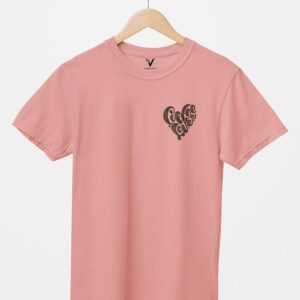 Coffee Lover Heart Design Printed Unisex T-Shirt