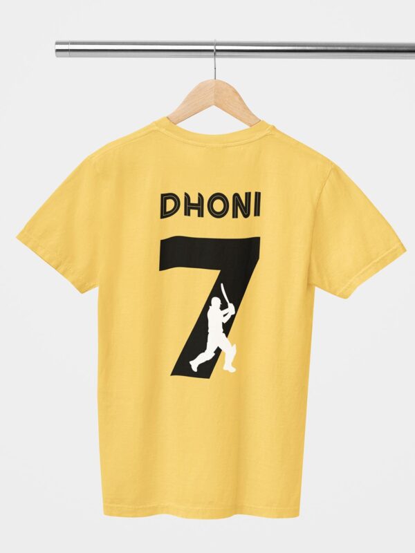 Dhoni 7 Batting Unisex T-Shirt (Back Printed) - Image 3