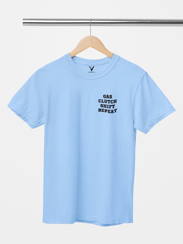 Gas Clutch Shift Repeat Design Printed Unisex T-Shirt - Image 9