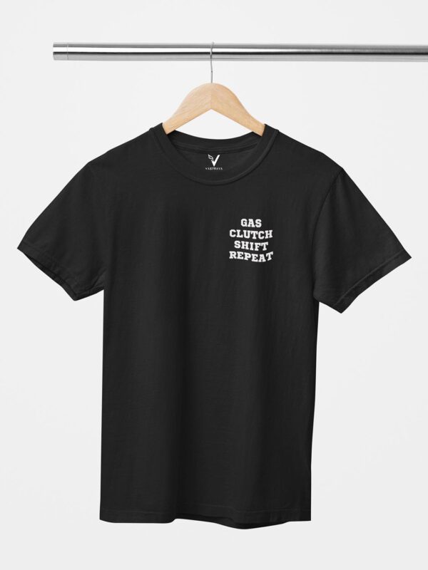 Gas Clutch Shift Repeat Design Printed Unisex T-Shirt - Image 11