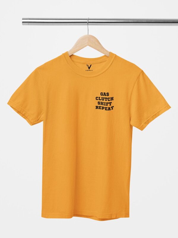 Gas Clutch Shift Repeat Design Printed Unisex T-Shirt - Image 2