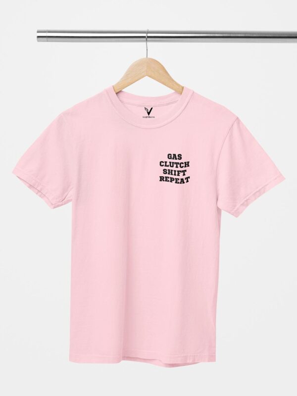 Gas Clutch Shift Repeat Design Printed Unisex T-Shirt - Image 5