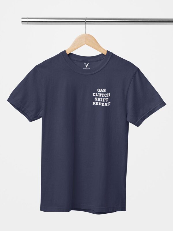 Gas Clutch Shift Repeat Design Printed Unisex T-Shirt - Image 6