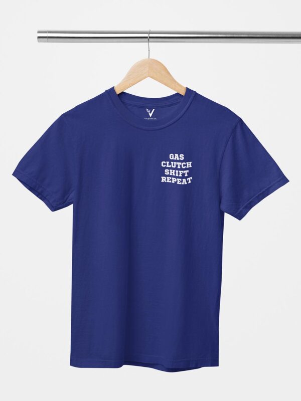 Gas Clutch Shift Repeat Design Printed Unisex T-Shirt - Image 7