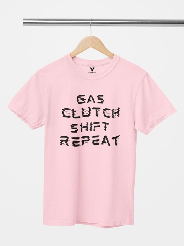 Gas Clutch Shift Repeat Glitch Design Printed Unisex T-Shirt - Image 9