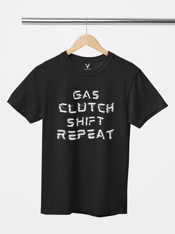 Gas Clutch Shift Repeat Glitch Design Printed Unisex T-Shirt - Image 10