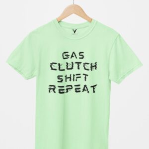 Gas Clutch Shift Repeat Glitch Design Printed Unisex T-Shirt