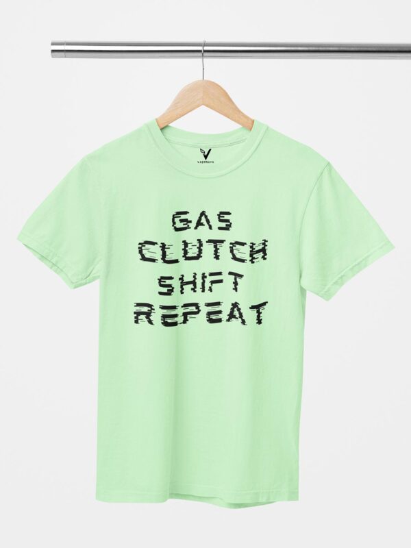 Gas Clutch Shift Repeat Glitch Design Printed Unisex T-Shirt
