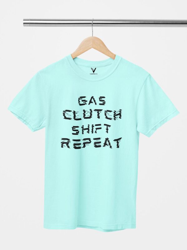 Gas Clutch Shift Repeat Glitch Design Printed Unisex T-Shirt - Image 3