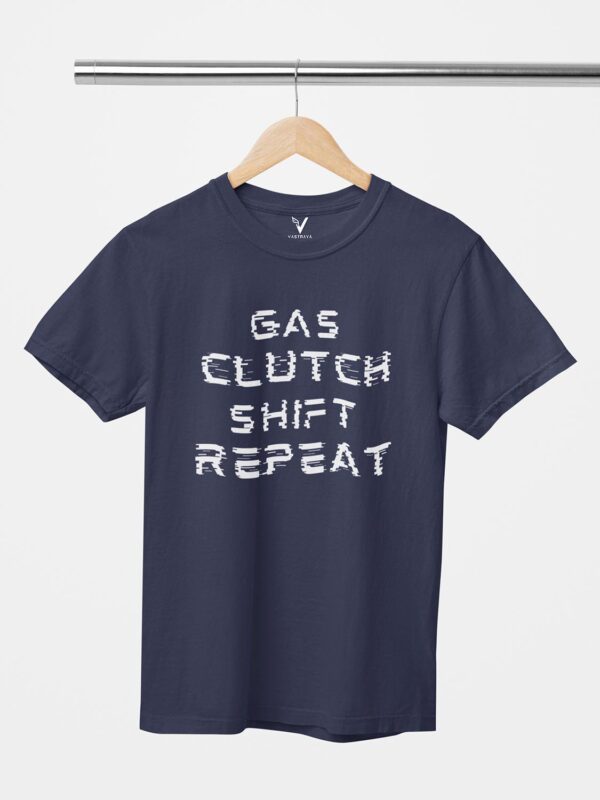 Gas Clutch Shift Repeat Glitch Design Printed Unisex T-Shirt - Image 4