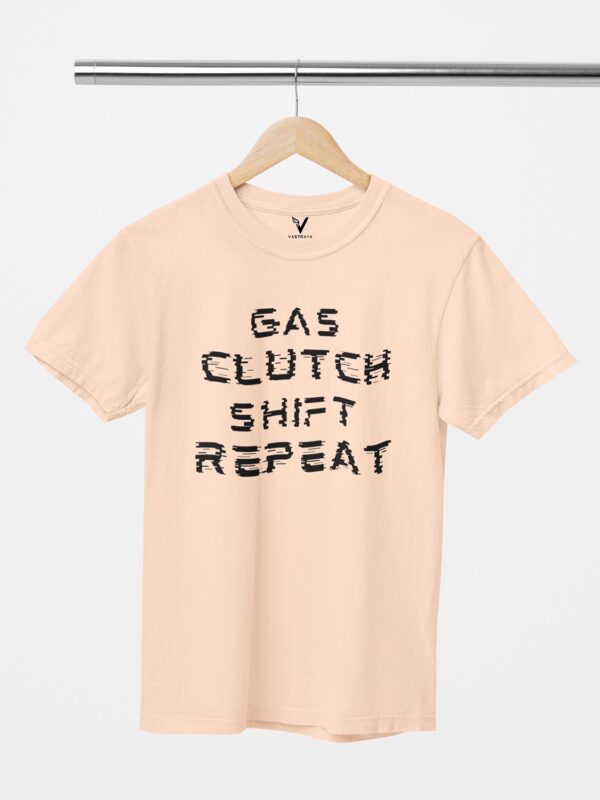 Gas Clutch Shift Repeat Glitch Design Printed Unisex T-Shirt - Image 5