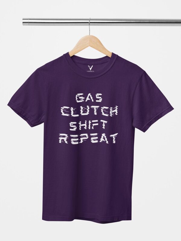 Gas Clutch Shift Repeat Glitch Design Printed Unisex T-Shirt - Image 6