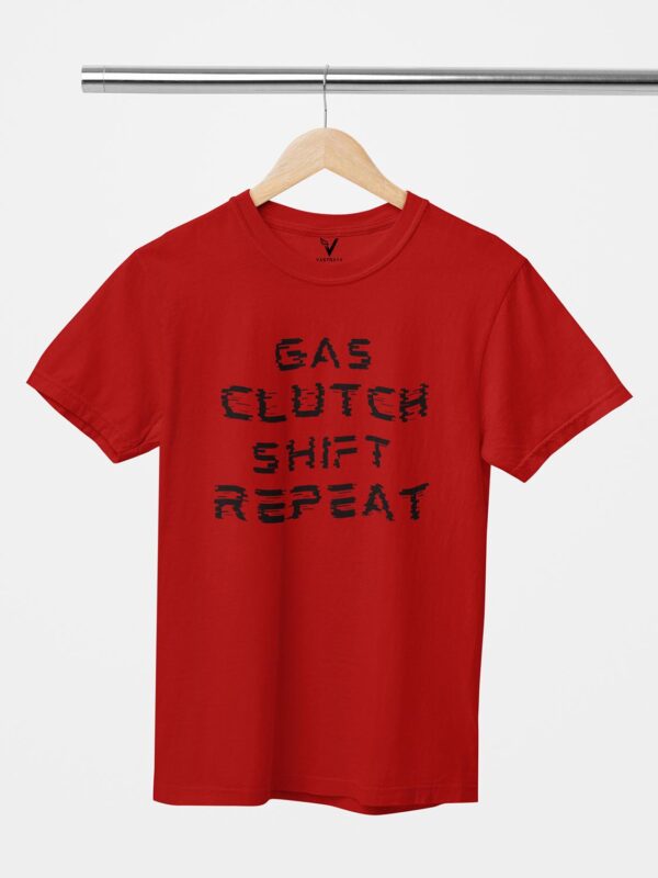 Gas Clutch Shift Repeat Glitch Design Printed Unisex T-Shirt - Image 7