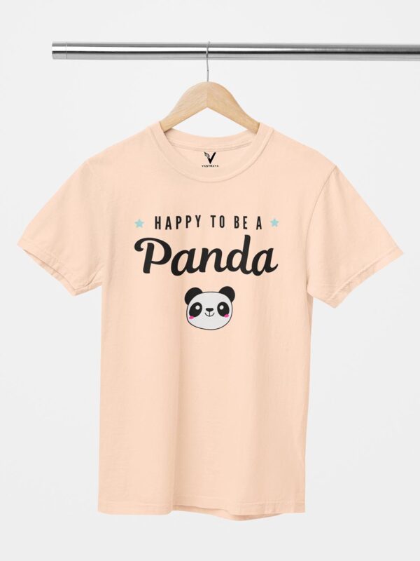 Happy To Be a Panda Design Printed Unisex T-Shirt - Image 3