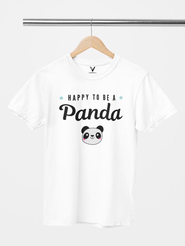 Happy To Be a Panda Design Printed Unisex T-Shirt - Image 4
