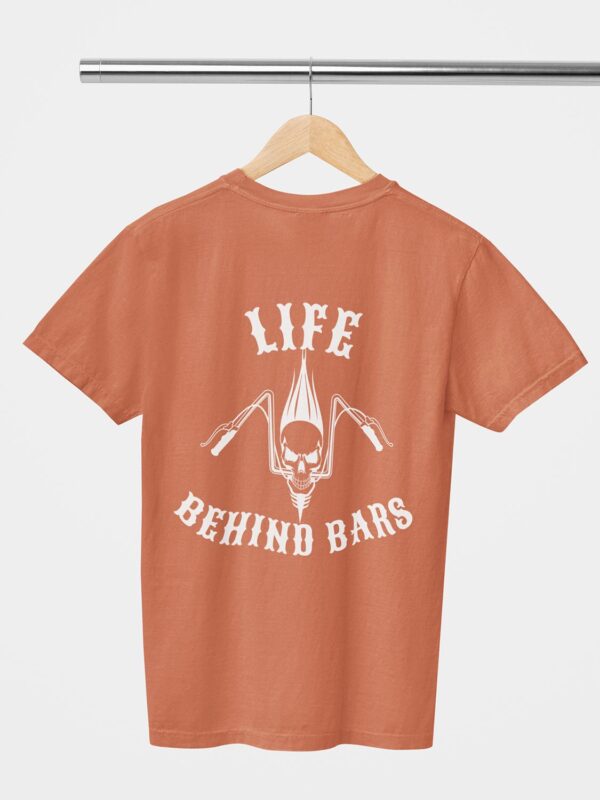 Life Behind Bars Skull Design Printed Unisex T-Shirt - Image 2