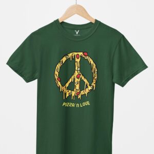Pizza and Love Foodie Design Printed Unisex T-Shirt