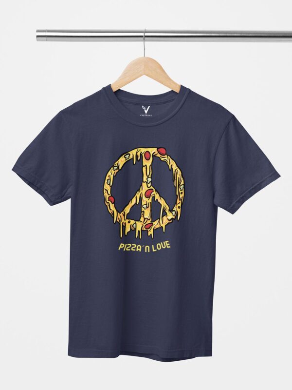 Pizza and Love Foodie Design Printed Unisex T-Shirt - Image 4
