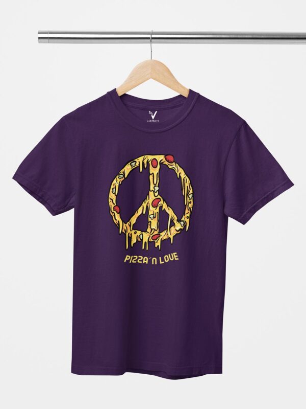 Pizza and Love Foodie Design Printed Unisex T-Shirt - Image 6