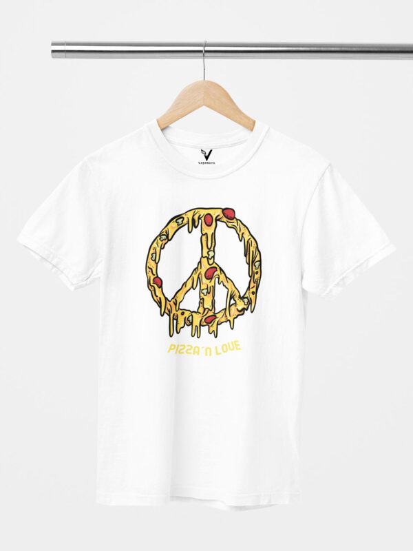 Pizza and Love Foodie Design Printed Unisex T-Shirt - Image 8