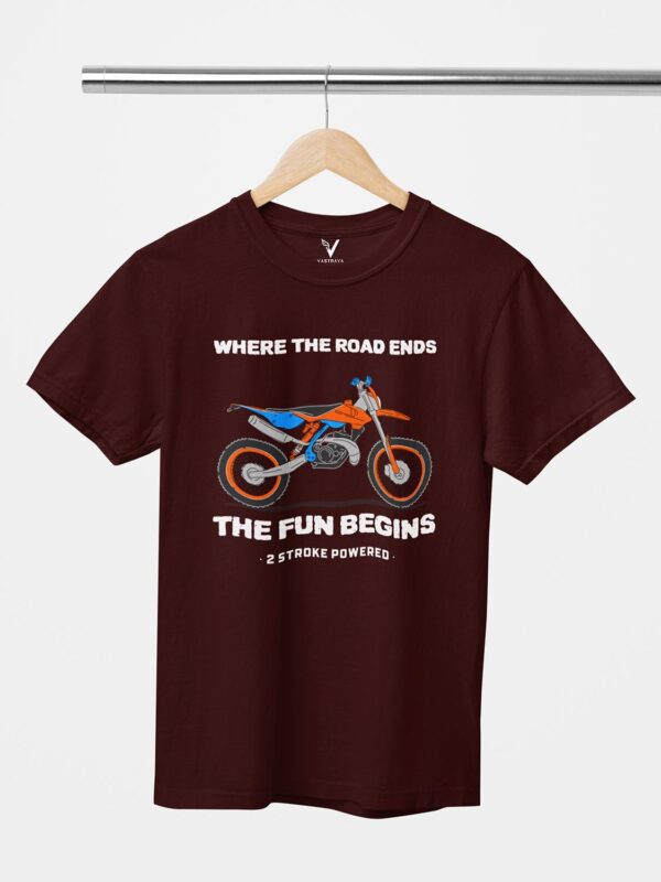 Where the road Ends the fun begins Design Printed Unisex T-Shirt - Image 2