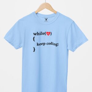While Heart Beat, Keep Coding Unisex T-Shirt