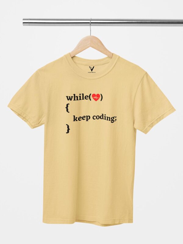 While Heart Beat, Keep Coding Unisex T-Shirt - Image 2