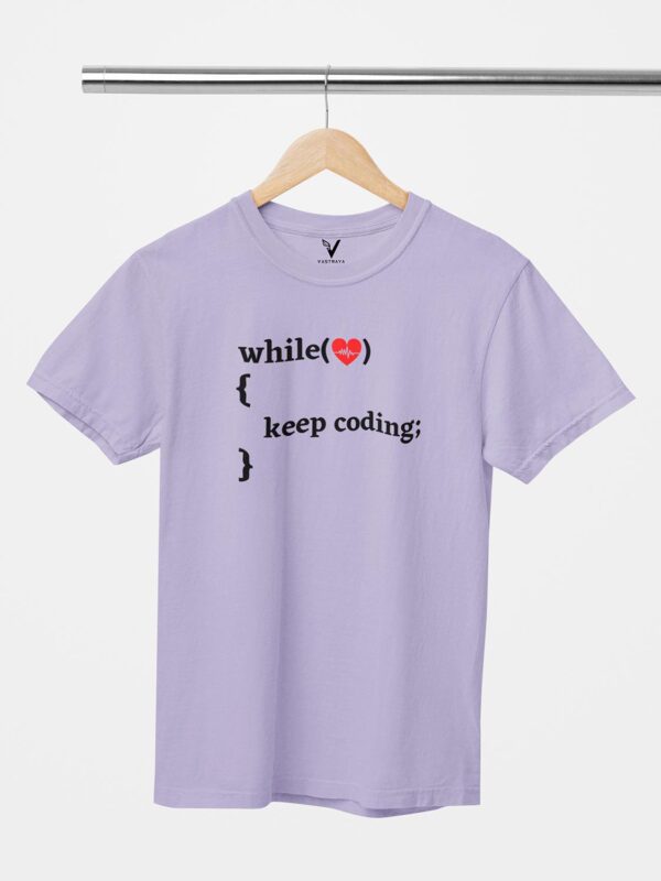 While Heart Beat, Keep Coding Unisex T-Shirt - Image 6
