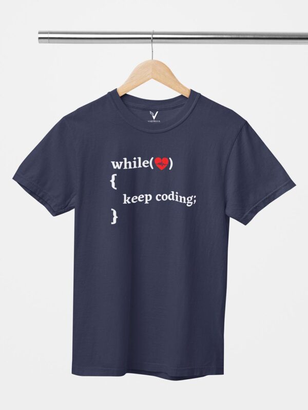While Heart Beat, Keep Coding Unisex T-Shirt - Image 9